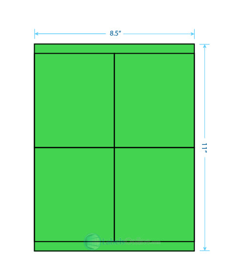 4.25" x 5" - 4 up - Fluorescent Green
