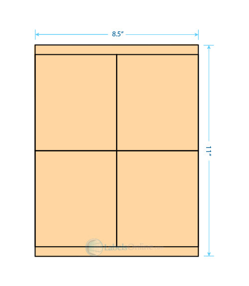 4.25" x 5" - 4 up - Pastel Orange