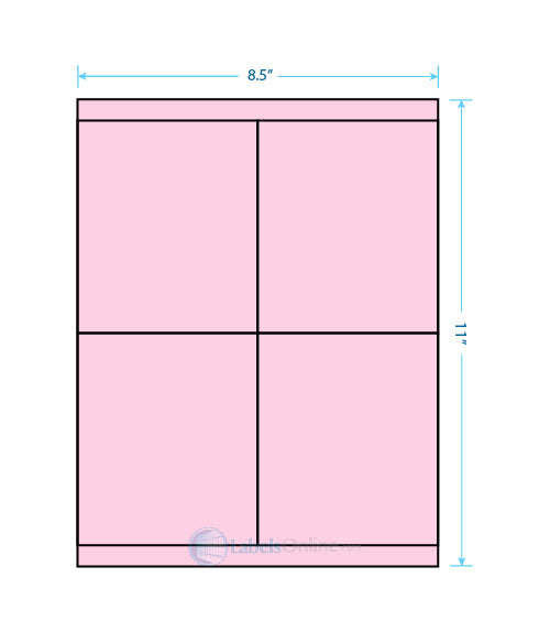 4.25" x 5" - 4 up - Pastel Pink