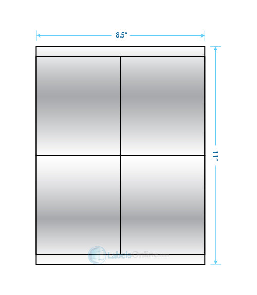 4.25" x 5" - 4 up - Silver Foil