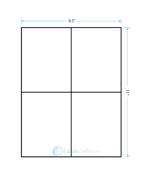 4.25" x 5.5" Barcode Labels - 4 up - Clear Matte
