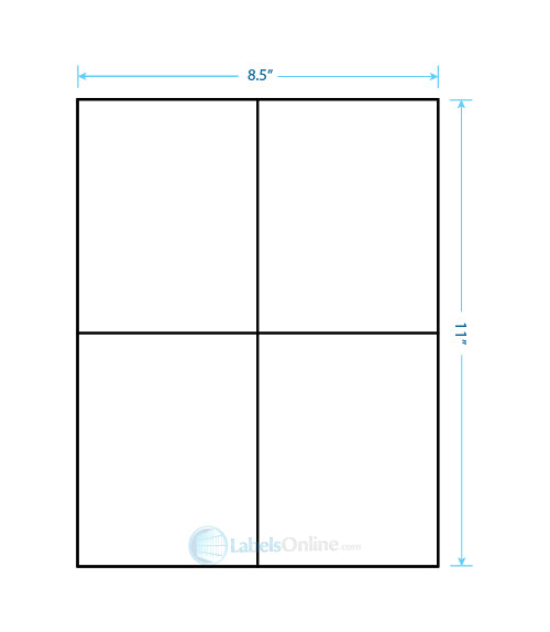 4.25" x 5.5" Barcode Labels - 4 up - Crystal Clear