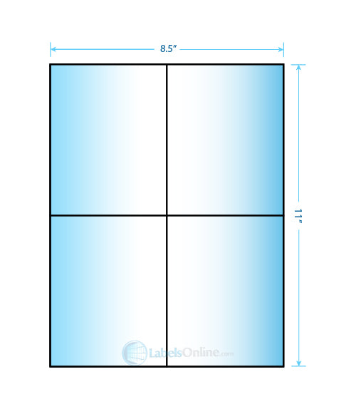 4.25" x 5.5" Barcode Labels - 4 up - High Gloss