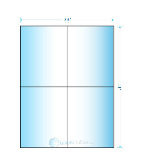 4.25" x 5.5" Barcode Labels - 4 up - Mid Gloss