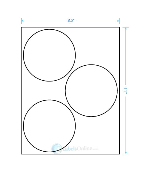 4.5" - 3 up - Aggressive Adhesive (Laser / Inkjet)