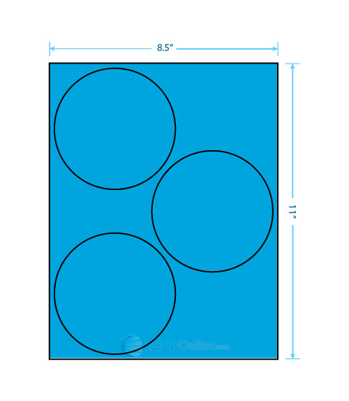 4.5" - 3 up - Fluorescent Blue (Laser)