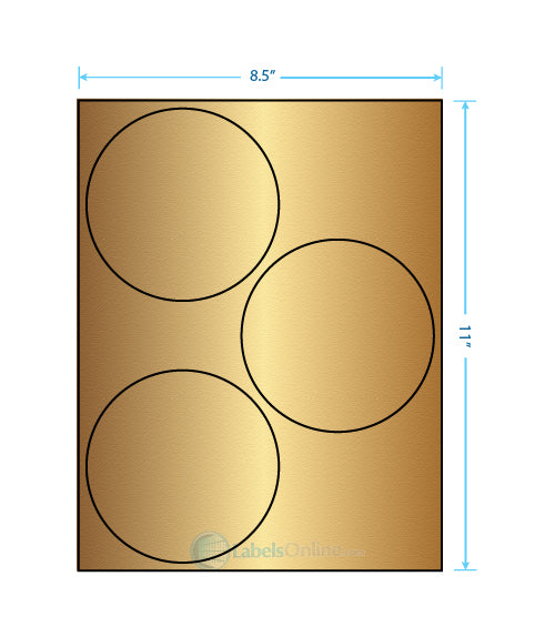 4.5" - 3 up - Gold Foil (Laser)