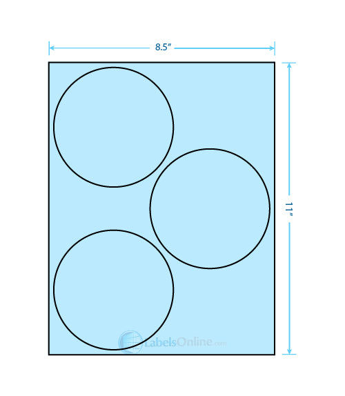 4.5" - 3 up - Pastel Blue (Laser)