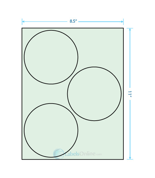 4.5" - 3 up - Pastel Green (Laser)