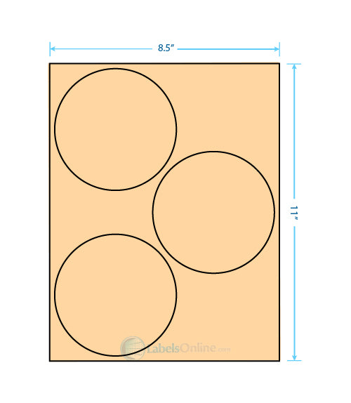 4.5" - 3 up - Pastel Orange (Laser)