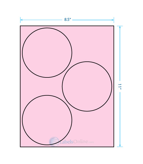 4.5" - 3 up - Pastel Pink (Laser)