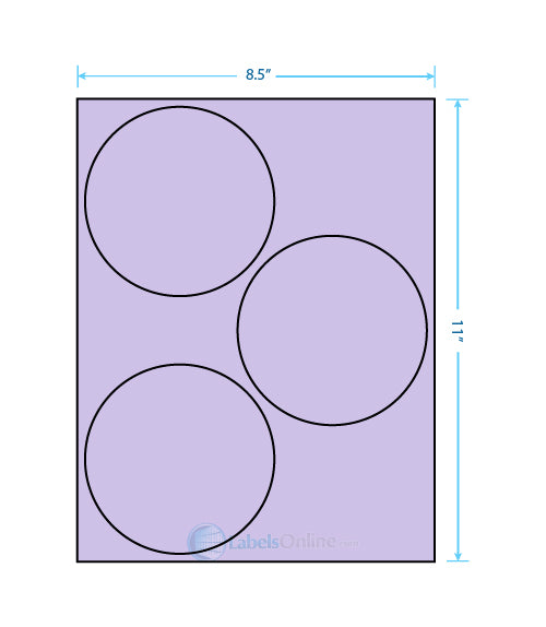 4.5" - 3 up - Pastel Purple (Laser)