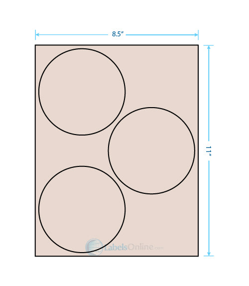 4.5" - 3 up - Pastel Tan (Laser)