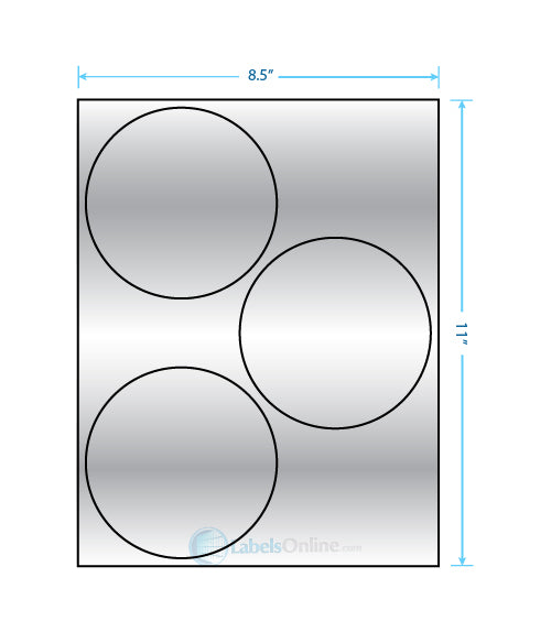 4.5" - 3 up - Silver Foil (Laser)