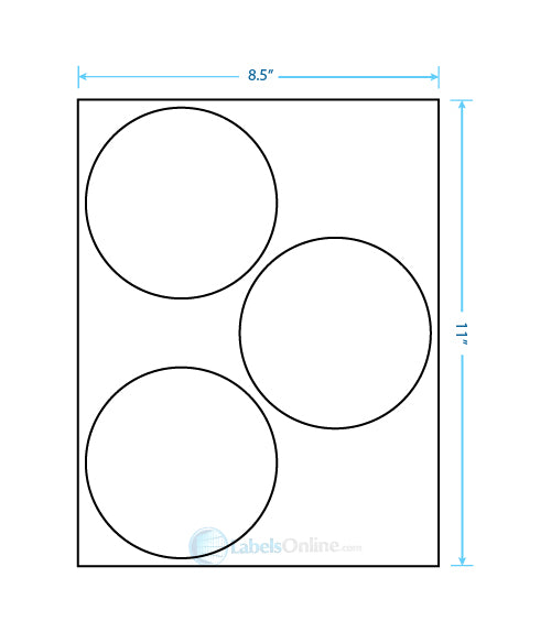 4.5" - 3 up - Standard White Matte (Laser / Inkjet)