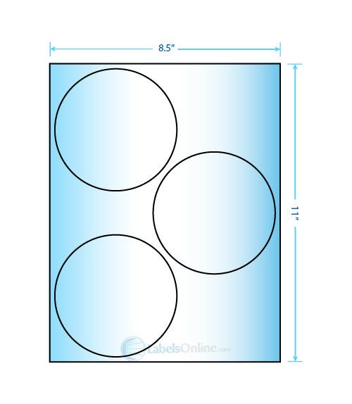 4.5" - 3 up - White Vinyl Drum (Laser)