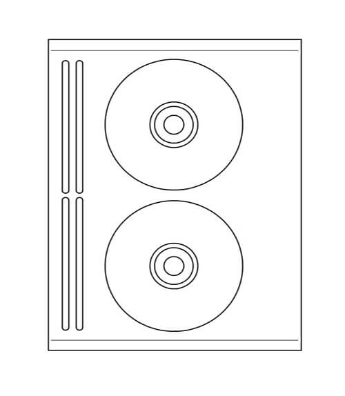 4 5/8" Diameter Laser/Inkjet CD/DVD Donut with Hub Cap Labels; 2 up; 100 sheets/case - Standard White Matte