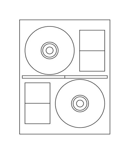 4 5/8" Diameter Laser/Inkjet CD Stomper Pro with Hub Cap Labels; 2 up; 100 sheets/case - Standard White Matte