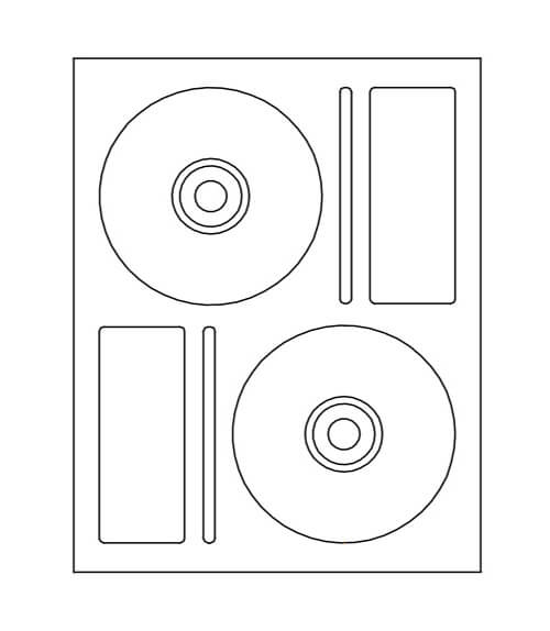 4 5/8" Diameter Laser/Inkjet Memorex CD Donut with Hub Cap Labels; 2 up; 100 sheets/case - Standard White Matte