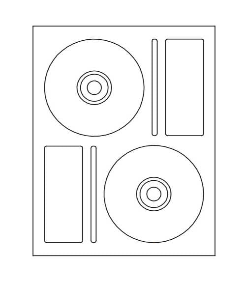 4 5/8" Diameter Laser/Inkjet Memorex CD Donut with Hub Cap Labels; 2 up; 100 sheets/case - Standard White Matte