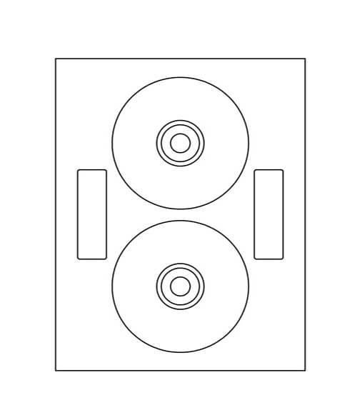 4 5/8" Diameter Laser/Inkjet Neato CD Donut with Hub Cap Labels; 2 up; 100 sheets/case - Standard White Matte