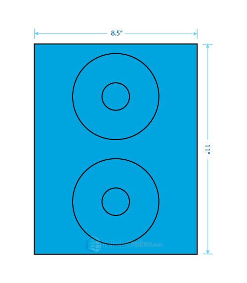 4.5" Circle - 2 up - Fluorescent Blue