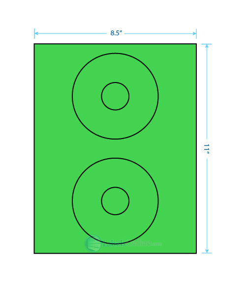 4.5" Circle - 2 up - Fluorescent Green