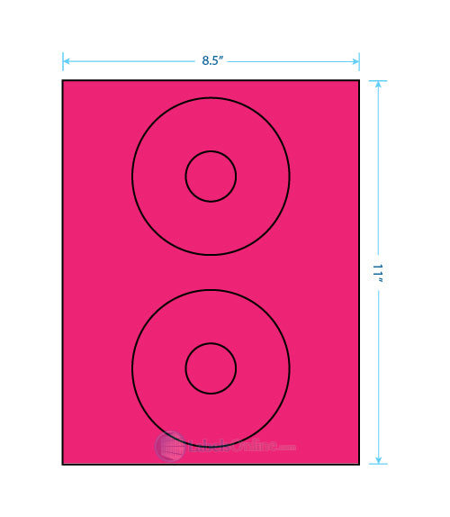 4.5" Circle - 2 up - Fluorescent Pink