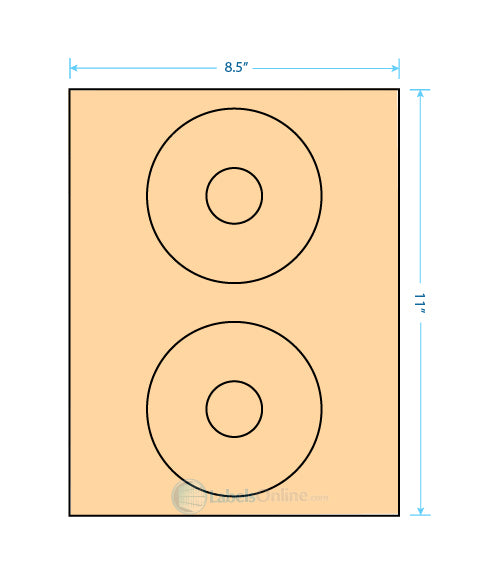4.5" Circle - 2 up - Pastel Orange