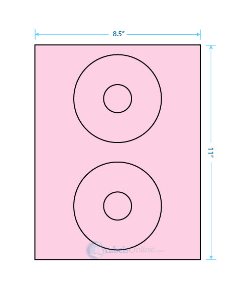 4.5" Circle - 2 up - Pastel Pink