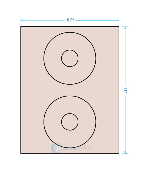 4.5" Circle - 2 up - Pastel Tan