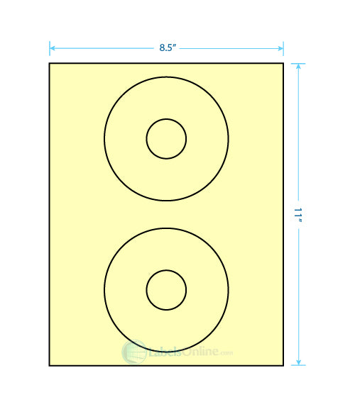 4.5" Circle - 2 up - Pastel Yellow