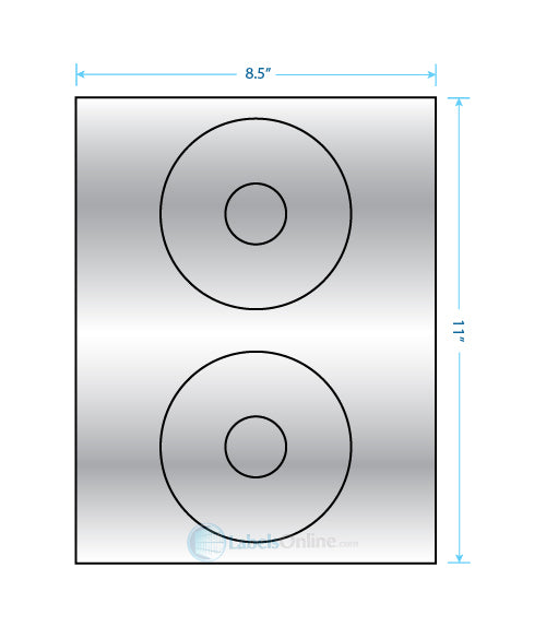 4.5" Circle - 2 up - Silver Foil
