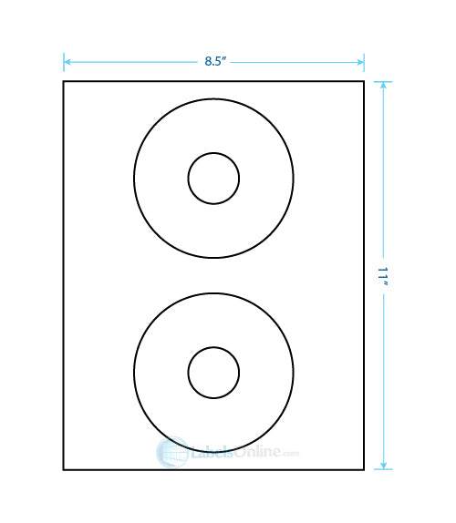 4.5" Circle - 2 up - White Vinyl Drum