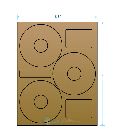 4.52" Circle - 3 up - Brown Kraft