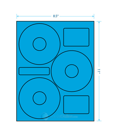 4.52" Circle - 3 up - Fluorescent Blue