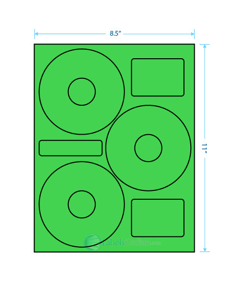 4.52" Circle - 3 up - Fluorescent Green