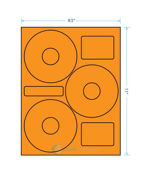 4.52" Circle - 3 up - Fluorescent Orange