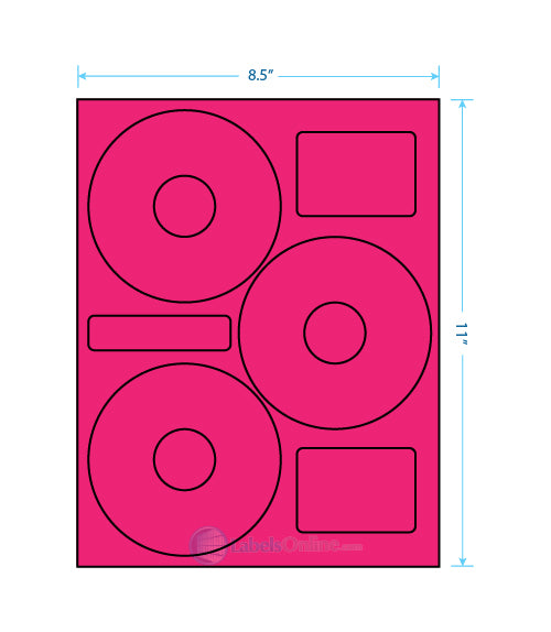 4.52" Circle - 3 up - Fluorescent Pink