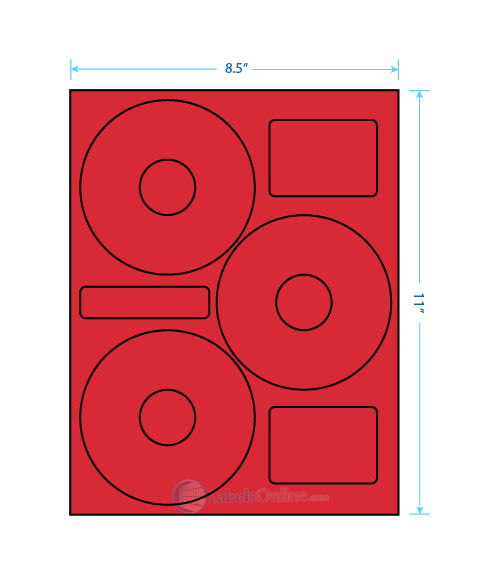4.52" Circle - 3 up - Fluorescent Red
