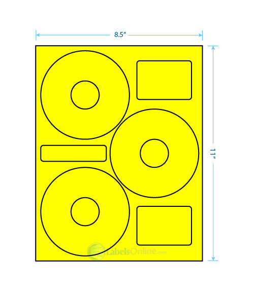 4.52" Circle - 3 up - Fluorescent Yellow