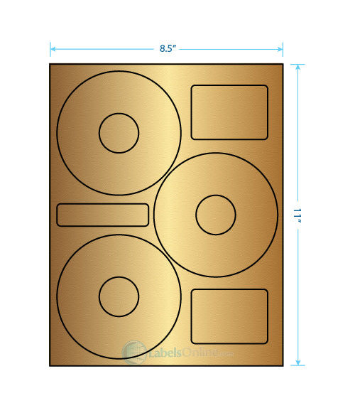 4.52" Circle - 3 up - Gold Foil