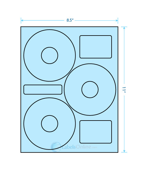 4.52" Circle - 3 up - Pastel Blue