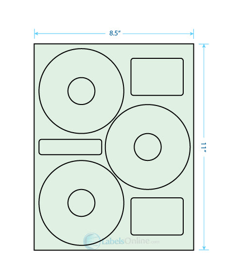 4.52" Circle - 3 up - Pastel Green