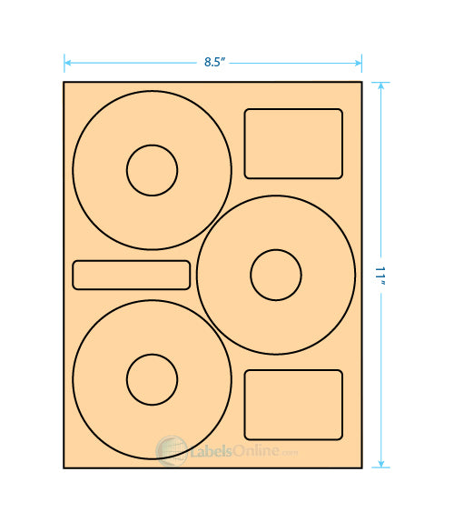4.52" Circle - 3 up - Pastel Orange