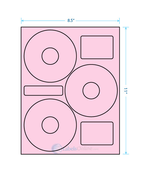 4.52" Circle - 3 up - Pastel Pink