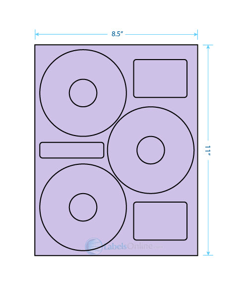 4.52" Circle - 3 up - Pastel Purple