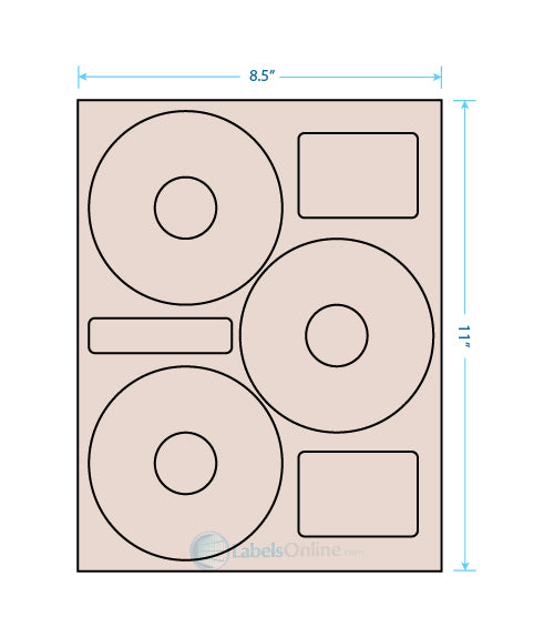 4.52" Circle - 3 up - Pastel Tan