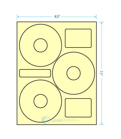 4.52" Circle - 3 up - Pastel Yellow