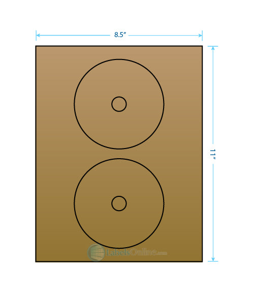 4.57" Circle - 2 up - Brown Kraft
